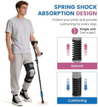 Ergonomic Forearm Crutches Spring Assist Crutches for Adults,Comfortable and Height Adjustable Arm Crutches Forearm with Anti-Slip Base,Walking Crutches with Cuffs, Not a Pair (Black)