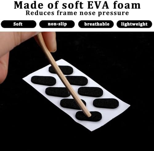64Pairs Foam Glasses Nose Pads Replacement Black Self Adhesive Non-Slip Eyeglass Nose Pads Stick on Plastic Frames Thin Nosepads Sticky Anti-Slip Support Nose Pads for Eyeglasses Sunglasses Glasses