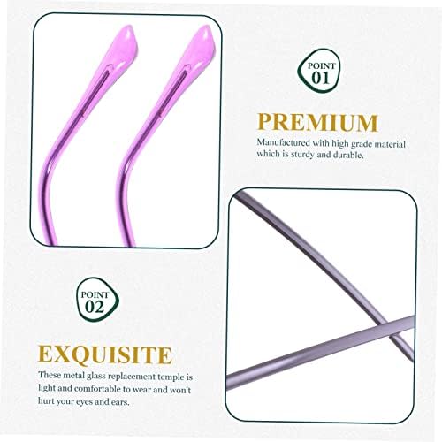 1pair Metal Temple Eyeglasses Frame Arm Replacement Stylish Non-Slip Design for Sunglasses and Eyeglasses Easy to Install Purple