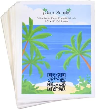 Oasis Supply 100 Piece Premium Wafer Paper Pack for Cake or Food Decorating, 8" x 11"