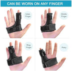 Sumifun Finger Brace, Trigger Finger Splint for Index Middle Ring Pinky Finger Arthritis Pain, Tendon Injury, Broken Mallet Finger Stabilizer Supports for Dislocated Knuckle Immobilizer Wrap,Black