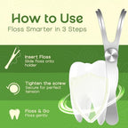Dental Floss Holder, Refillable & Reusable Floss Pick - Dental Floss Handle - Stainless Steel Dental Floss Holder. Durable Reusable Flosser - One Pack