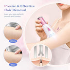 Mini Epilator, Facial Hair Remover for Women, Full Body Smooth Glide Epilator, Portable Electric Lady Shaver for Face, Armpits, Arms, Bikini, and Legs, with 9-Tweezers with LED for Precision