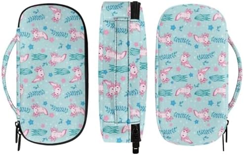 Insulin Storage Bag Pink Axolotl Star Print Travel Carrying Bag with Side Handle Diabetic Medication Cooler Bags Travel Case for Insulin Pens