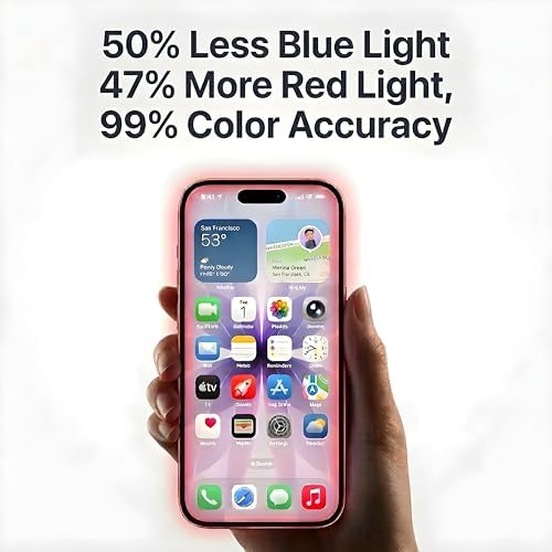 Red Light Converter Screen Protector for [Samsung Galaxy S26] - 9H+ Anti-Blue Light Tempered Glass, Eye and Skin Protection, Ultra-Clear Color HD, 12FT Shatter-Proof, Touch Sensitive