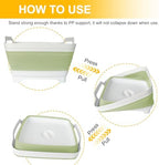 Collapsible Dish Tub 9L-Collapsible Basin Bucket Portable Sink-Outdoor Multiuse Foldable Sink Tub Wash Dish Basin for Kitchen Basin RV Camping (Green)