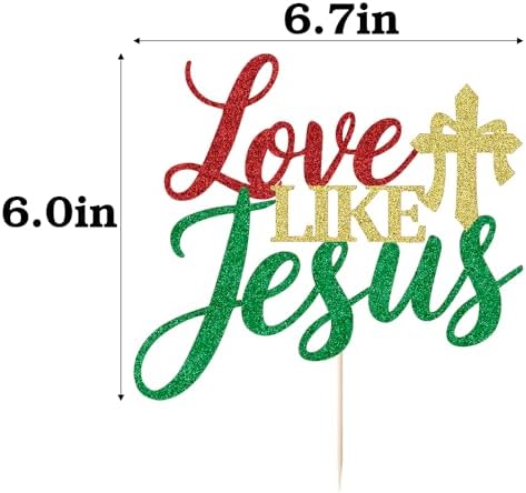 Happy Birthday Jesus Cake Toppers - Love Like Jesus Cake Topper,Jesus Birthday, Religious Jesus Cake Topper,Good Friday Cake Decoration, Christmas Party Decoration Supplies
