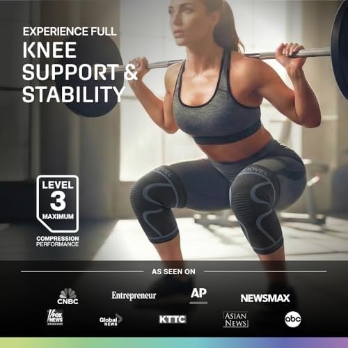 Modvel 2 Pack Knee Brace for Women & Men - Workout Knees Compression Sleeve for Knee Pain Relief Joint Support for ACL, Arthritis, Meniscus Tear Knees Brace for Sports, Rodilleras para Gym Fitness