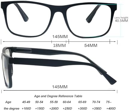 Blue Light Blocking Reading Glasses Men Large Wide Oversized Square Computer Readers Glasses for Big Head/Large Face
