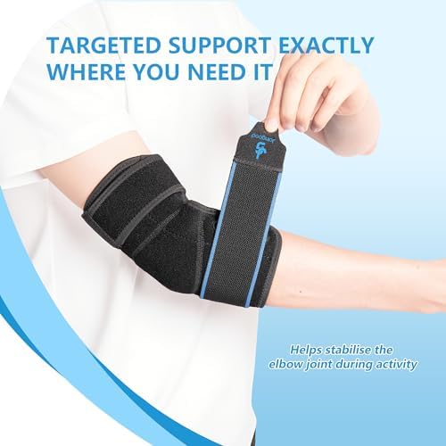 Adjustable Elbow Brace Tennis Elbow Brace for Men & Women, Elbow Compression Sleeve for Tendonitis, Golfers Elbow, Bursitis - Breathable SBR Elbow Support Wrap, L/XL
