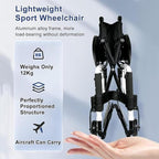 Lightweight Aluminum Alloy Sport Wheelchairs for Adults, Portable All Terrain Travel Mobility Wheelchair, Folding Self-Propelled Wheel Chair for Elderly Transfer Chair,A-Seatwidth:36