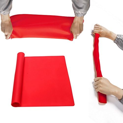 23.6'' by 15.7''Flexible Silicone Placemat Non Slip Waterproof Heat Resistant Dinner Table Red 1 PCS
