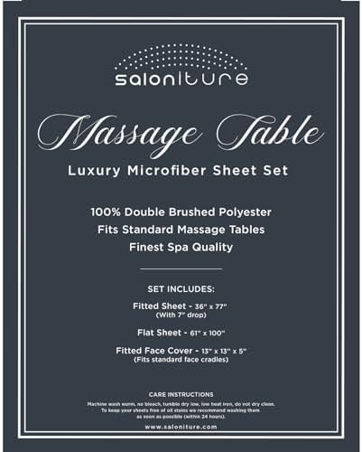 Saloniture 3-Piece Microfiber Massage Table Sheet Set - Premium Facial Bed Cover - Includes Flat and Fitted Sheets with Face Cradle Cover - Sand Brown