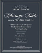 Saloniture 3-Piece Microfiber Massage Table Sheet Set - Premium Facial Bed Cover - Includes Flat and Fitted Sheets with Face Cradle Cover - Sand Brown