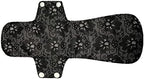 MUMBABY 5pcs 30.5cm / 12inch (Fit) Heavy Flow Charcoal Bamboo Mama Cloth/Menstrual Pads/Reusable Sanitary Pads (Black Lace, Large)