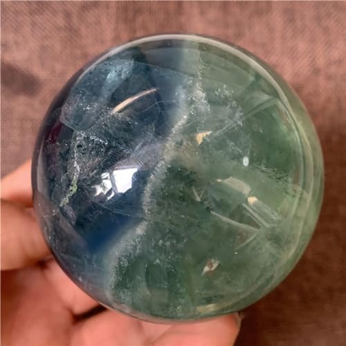 6-7CM/2.36-2.76inch Natural Crystal Ball Fluorite Sphere Polished Divination Ball Decorative Sphere Healing Crystals Ball Crafts Healing Stone Collect Gifts Home Decoration(Fluorite, 60-70mm)