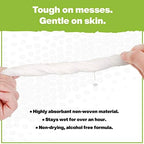 Crocodile Cloth Original Cleaning Wipes, Heavy-Duty Multi-Surface Hand & Tool Wipes, Water-Based, Safe on Skin, 100 Count, 15 x 10 Inch