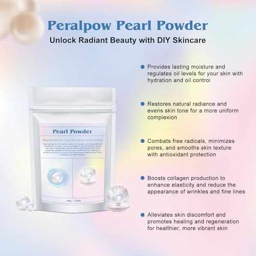 Pearl Powder Organic, 100% Natural DIY Skincare - Brightens, Whitens Skin, Anti-Aging, Firms Skin, Minimizes Pores, Hydrates, Antioxidant, Enhances Elasticity, Soothes, 100g (3.52oz)