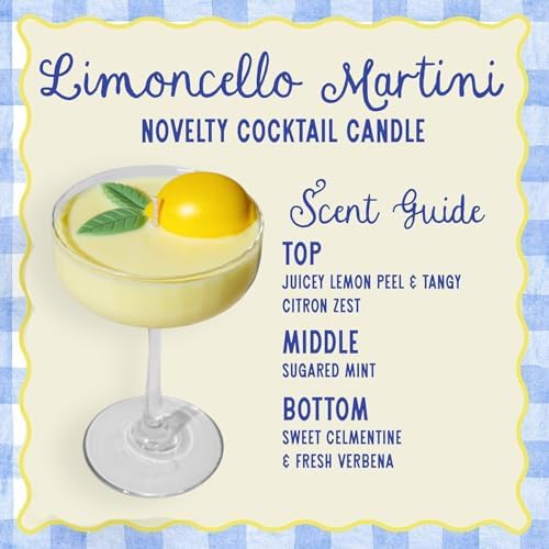Reimagine Discovery Limoncello Citrus Candle, 40+ Hour Long-Lasting Burn Handcrafted Decorative Candles for Home Scented, Non Toxic All-Natural Soy Wax Lemon Candle, Bar Cart Accessories & Decor