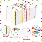 100 Pcs Happy Birthday Paper Napkins 3 Ply Colorful Dots Birthday Hand Towels Disposable Absorbent Colorful Polka Dot Guest Napkins for Christmas Adults Kids Birthday Cocktail Picnic Party Supplies