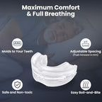 Anti Snore Mouthpiece - Adjustable Mouth Guard for Snoring, Reusable Nighttime Snoring Aid for Adults Men & Women(Clear)