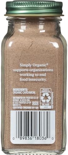 Simply Organic Cardamom, 2.82 Ounce, Certified Organic & Kosher, Aromatic, Subtly Spicy-Sweet, No ETO, Non Irradiated