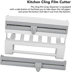 PerGar Kitchen Cling Film Rack, Plastic Wrap Dispenser With Cutter, Wall Mount Sauce Bottle Storage Rack, Multi Function Kitchen Cling Film Foil Dispenser with Screws (Grayish Blue)