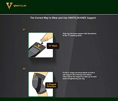 Vantelin Medically Inspired Knee Support (Medium (M) Size 13 - 14.5 inches) Knee Protect Based on Taping Theory Provides Stability For Wobbly Knees Makes going Up and Down The Stairs Easy