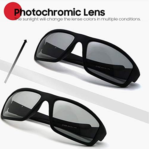 Photochromic Polarized Sports Sunglasses for Men Women UV Protection Safety Outdoor Cycling Driving Fishing Glasses