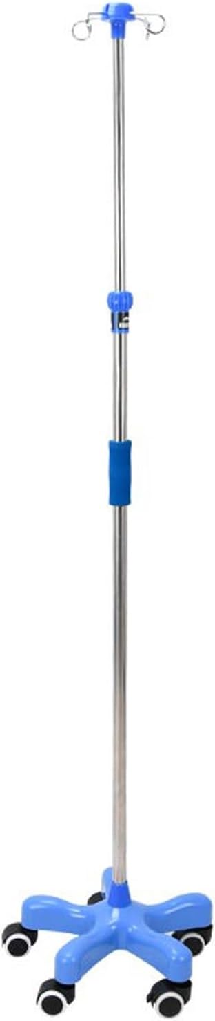 IV Pole IV Poles with Wheels IV Stands 4 Hooks 5 Legs Rolling Base with Stainless Steel, Adjustable Height