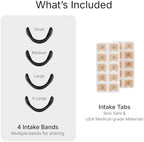 Intake Breathing — Magnetic Nasal Strips Starter Kit | Reusable Band + Tabs | Nasal Strips for Sleep, Snoring, Breathing & Sports | Stronger Lift Than Traditional Nose Strips | 4 Sizes, 30 Tabs, Black
