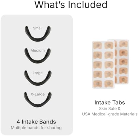 Intake Breathing Magnetic Nasal Strips Starter Kit (15 Count, Black) - Boost Oxygen Intake, Reduce Snoring, Improve Sleep Quality - Sweat Resistant, Nasal Strips - Extra Strength Snoring Solution