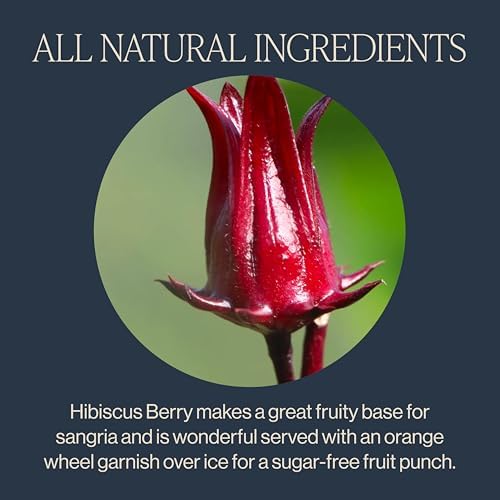 Rishi Tea Hibiscus Berry Herbal Tea - Organic, Caffeine Free Loose Leaf, Antioxidant Rich & Naturally Sweet Botanical Blend, Enjoy Hot or Iced - 4 Ounces, 10+ Servings