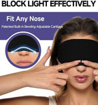 Mavogel Cotton Sleep Eye Mask - Updated Design Light Blocking with Adjustable Nose Bridge, Soft and Comfortable Night Eye Mask for Men Women, Eye Blinder for Shift Work, Includes Travel Pouch, Black