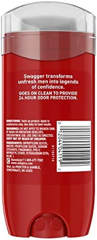 Old Spice Aluminum Free Deodorant for Men Red Zone Collection, Swagger Invisible Solid, Lime & Cedarwood Scent, 3.8 Oz