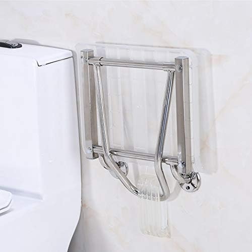 HanDuo Plastic Shower Chair Foldable Wall Mounted - Folding Bathroom Stools and Seats - Bath Bench for Bathing/Showering, Elderly, Disabled