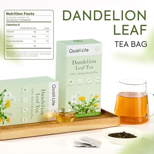 Dandelion Leaf Tea, Dandelion Tea - Natural Liver & Kidney Detox Herbal Tea - Pure Herbal Tea to Support Digestion & Immune System, 50 Tea Bags