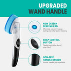 Heavy Duty Dishwand with Refills, Dish Wand Replacement Sponge Heads with Handle, Soap Control Dispenser Leak-Free Scrub, Non-Scratch Advanced Scrubber Brush Pads for Cleaning Dishes Sink Washing Tool