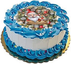 Santa Wreath Christmas Edible Cake Image -Festive Holiday Topper – Easy to Use