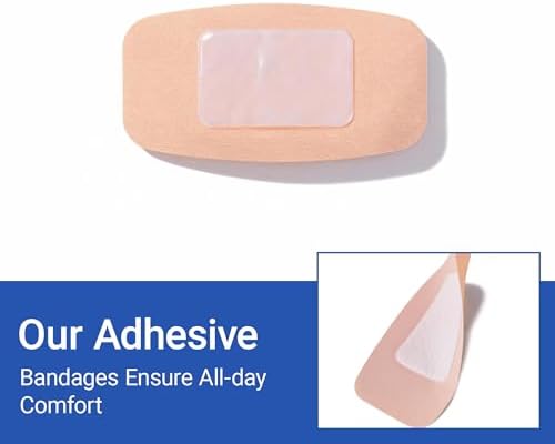 600 Pack Large Adhesive Fabric Bandages,2"x4" Flexible Wound Bandages,Breathable Strong Hold for First Aid & Wound Care