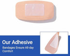 600 Pack Large Adhesive Fabric Bandages,2"x4" Flexible Wound Bandages,Breathable Strong Hold for First Aid & Wound Care