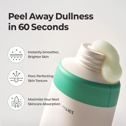 MOTHER MADE LHA Green Tea Exfoliating Aqua Peel Gel, Deep Pore Face Exfoliant, Gentle Facial Exfoliator, Dead Skin Remover, Natural Cellulose for Peeling, Vegan, Korean Skincare (100ml / 3.38 fl.oz)
