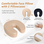 Massage Headrest for Bed Face Cradle, Home Mattress Top Massage Kit Face Down Pillow, Massager Head Rest for Mattress, After Eye Surgery Recovery Equipment, Head Cradle and Face Rest Support Cushion