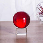 LONGWIN 50mm(2 inch) K9 Solid Crystal Ball with Free Stand Suncatcher (Red)