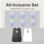 Beard Bib Apron for Men, 2 Pack Hair Catcher for Shaving & Trimming, Non-Stick Shave Cape with Suction Cups, Men's Grooming Accessories, Gifts for Husband Dad Boyfriend (Black & White)
