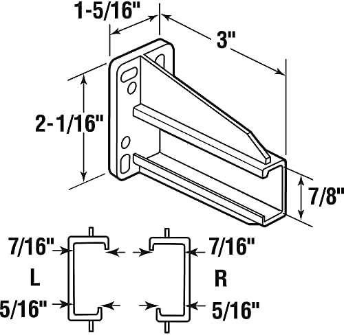 Prime-Line R 7227 Rear Drawer Track Back Plate – Support and Maintain Alignment of Bottom/Side Mounted Drawer Glides, 5/16 In. x 7/8 In., Plastic, White (1 Pair)