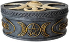 Pacific Giftware Spiral Goddess Round Box with Triple Moon Symbol Ideal for Storing Jewelry Crystals or Personal Items in a Mystical and Elegant Design