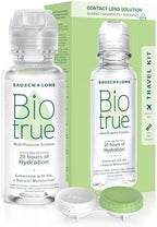 Biotrue Contact Lens Solution, Multi-Purpose Solution for Soft Contact Lenses, Lens Case Included, 2 FL OZ Travel Size