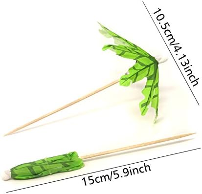 Honbay 20PCS Tropical Coconut Palm Tree Paper Umbrella Cocktail Picks Parasol Fruit Picks Cupcake Toppers