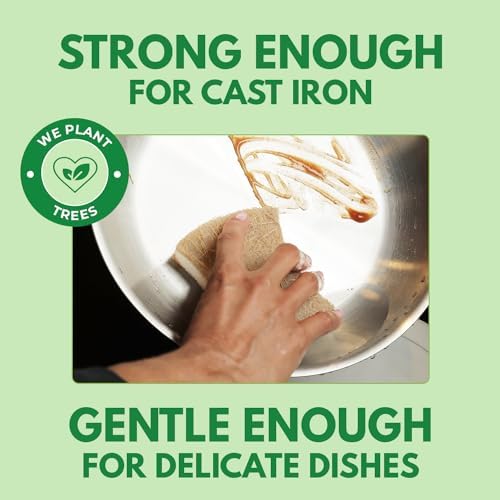 AIRNEX Natural Kitchen Sponges (12 Pack) - Biodegradable Cellulose & Coconut Scrubber Dish Sponge for Kitchen - Eco-Friendly, Non Scratch, Compostable, Non Toxic Natural Sponges for Dishes